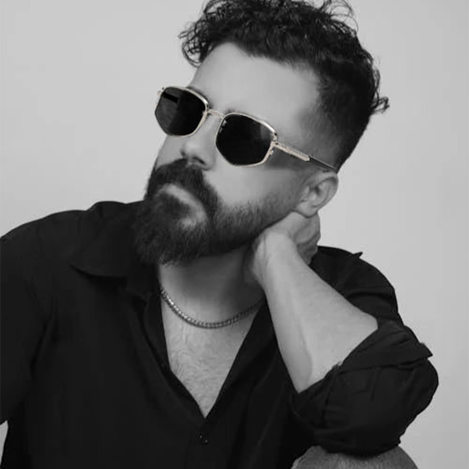 Сонцезахисні окуляри LJCZKA Ретро Багатокутник Золотий, фото №2