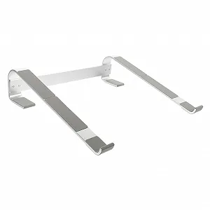 Подставка для ноутбука алюминиевая Настольный держатель Регулируемая по высоте Эргономичная Двойная арочная конструкция Стабильная Подставка для ноутбука Настольная Подставка для ПК Планшет База Портативная Серебряная - Фото 1