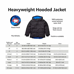 Пуховая куртка для мальчиков Amazon Essentials Heavy с капюшоном - Фото 1