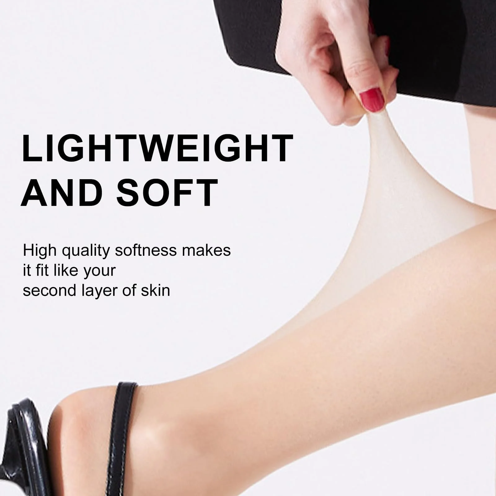 Гольфы SNDE Sheena15 Натуральный 5 пар, 15 ден, без давления, легкие, удобные, на каждый день, гладкий материал, один размер, фото №4