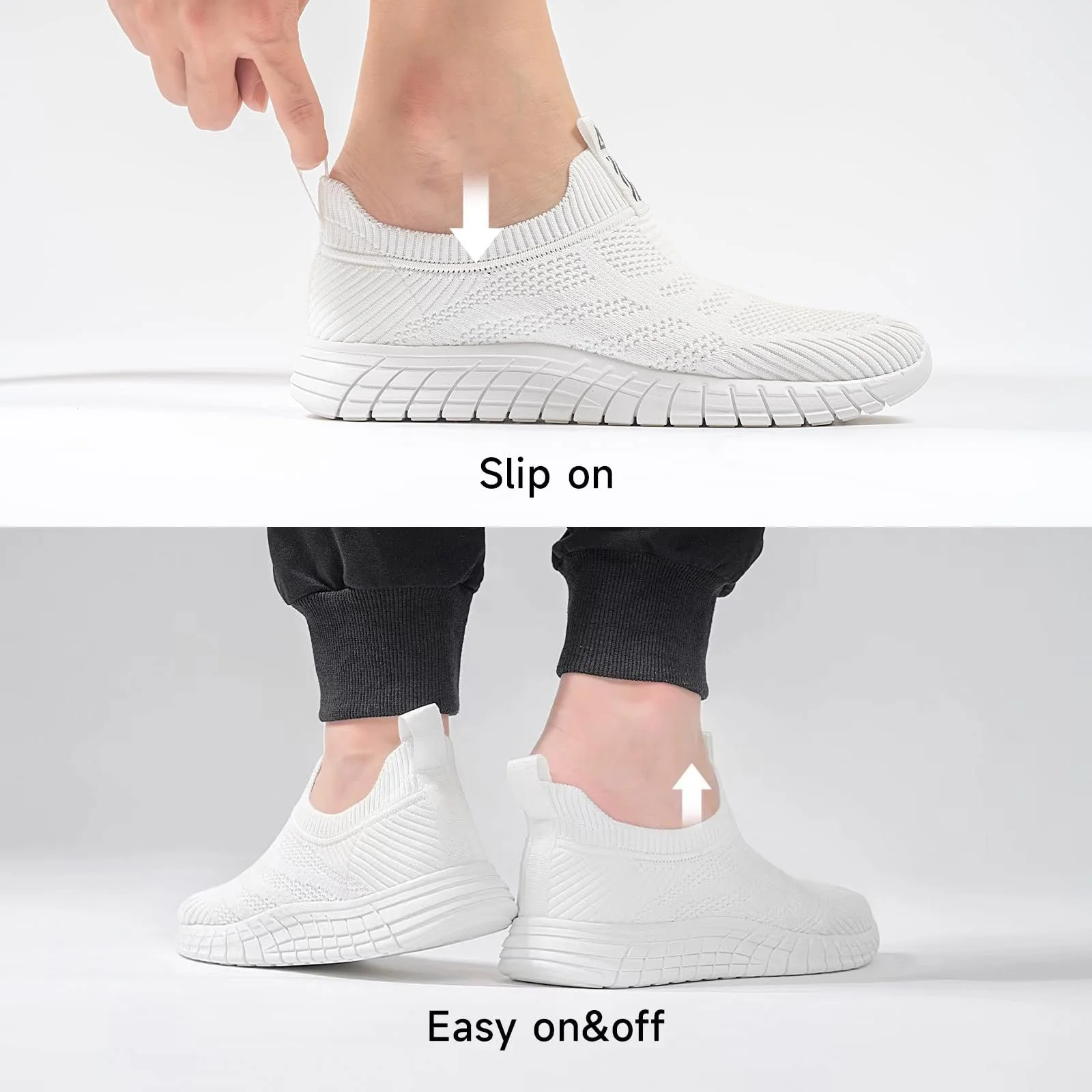 Кросівки Сліпони ODCKOI Без шнурків Чоловічі Нековзні Спортивні Сітчасті Кросівки для ходьби Дихаючі Кросівки для бігу, фото №2 Кросівки Сліпони ODCKOI Без шнурків Чоловічі Нековзні Спортивні Сітчасті Кросівки для ходьби Дихаючі Кросівки для бігу, фото №2