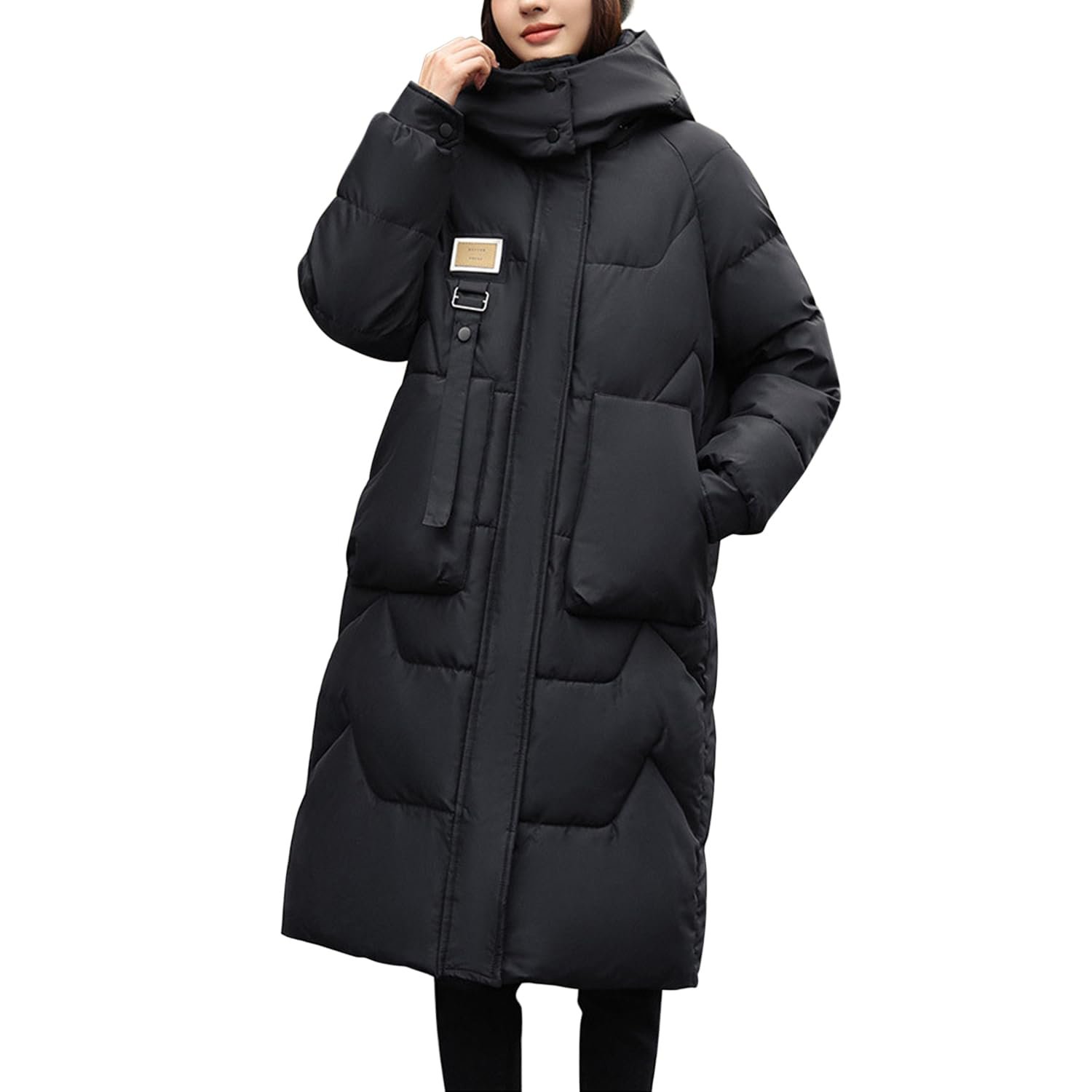 Женская зимняя длинная куртка Petalum стеганая теплая, фото №1