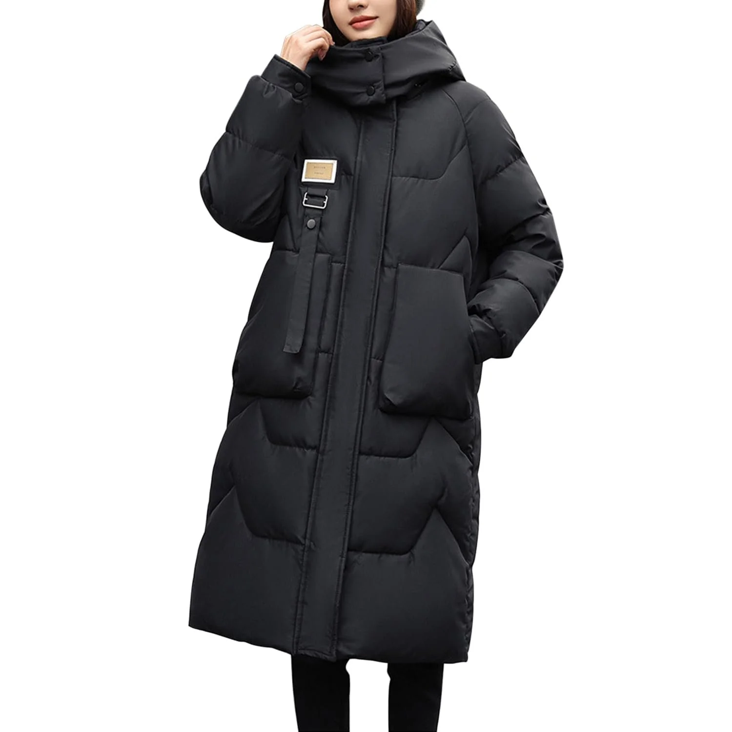 Женская зимняя длинная куртка Petalum стеганая теплая, фото №1