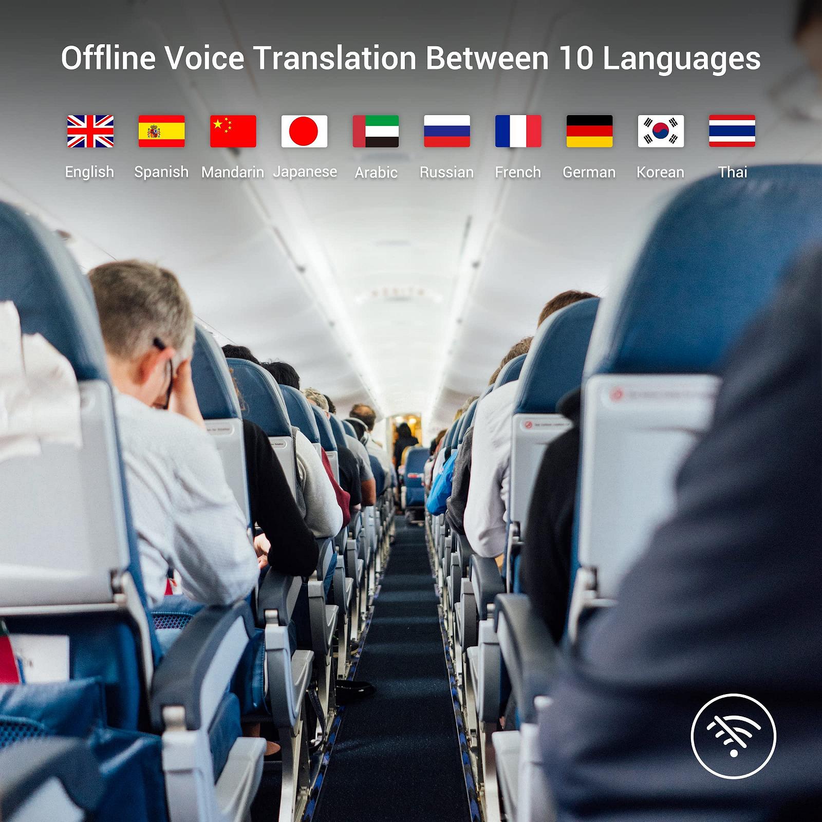 Офлайн голосовий перекладач Anfier W12, 144 мови та акценти, сенсорний екран 3,7 дюйма, миттєвий двосторонній переклад, фото №2