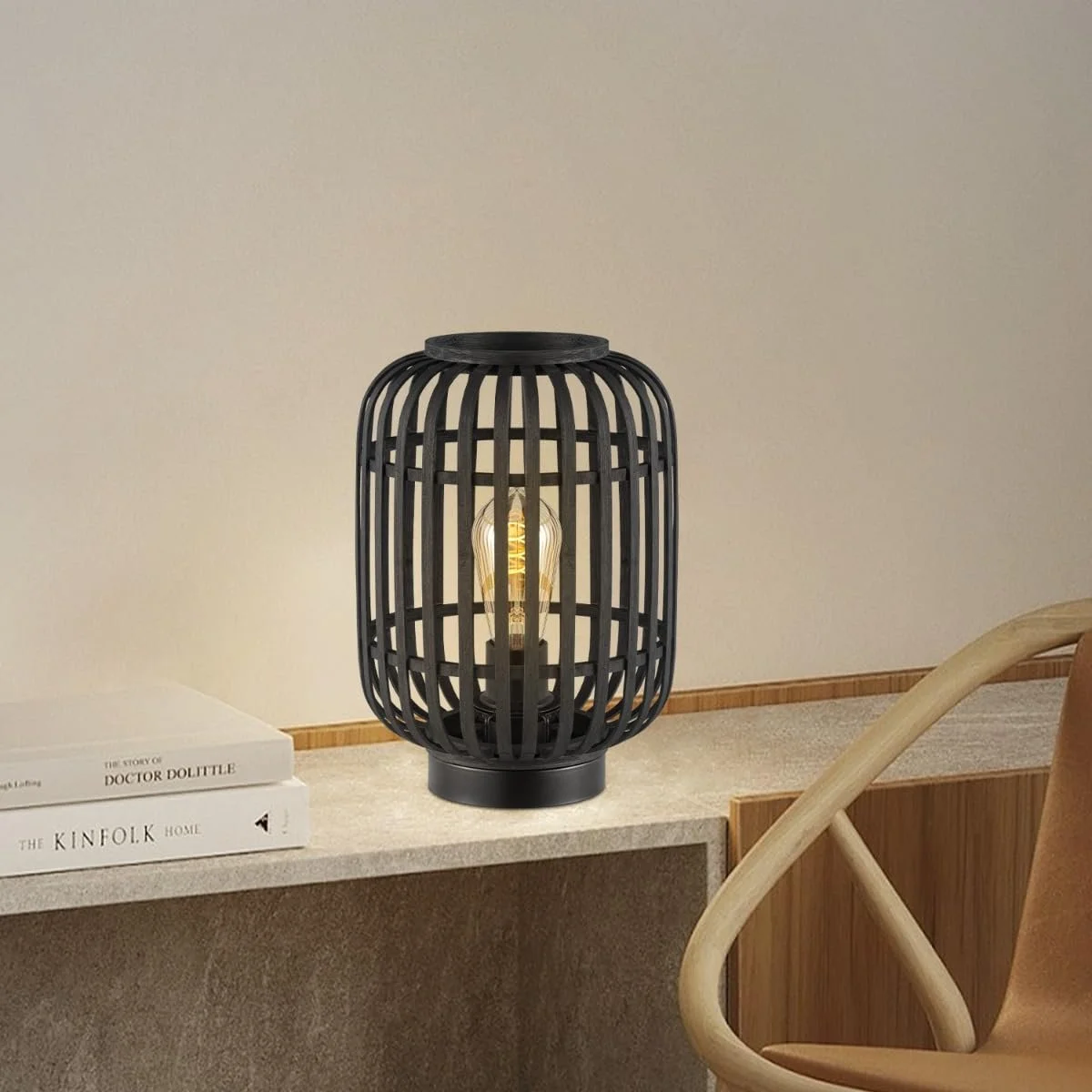 Настільна лампа Home Sweet Home Bohemian 21.5x21.5x30 см E27 Бамбук Чорна, фото №2