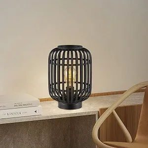 Настільна лампа Home Sweet Home Bohemian 21.5x21.5x30 см E27 Бамбук Чорна synthetic.ua - Фото 1