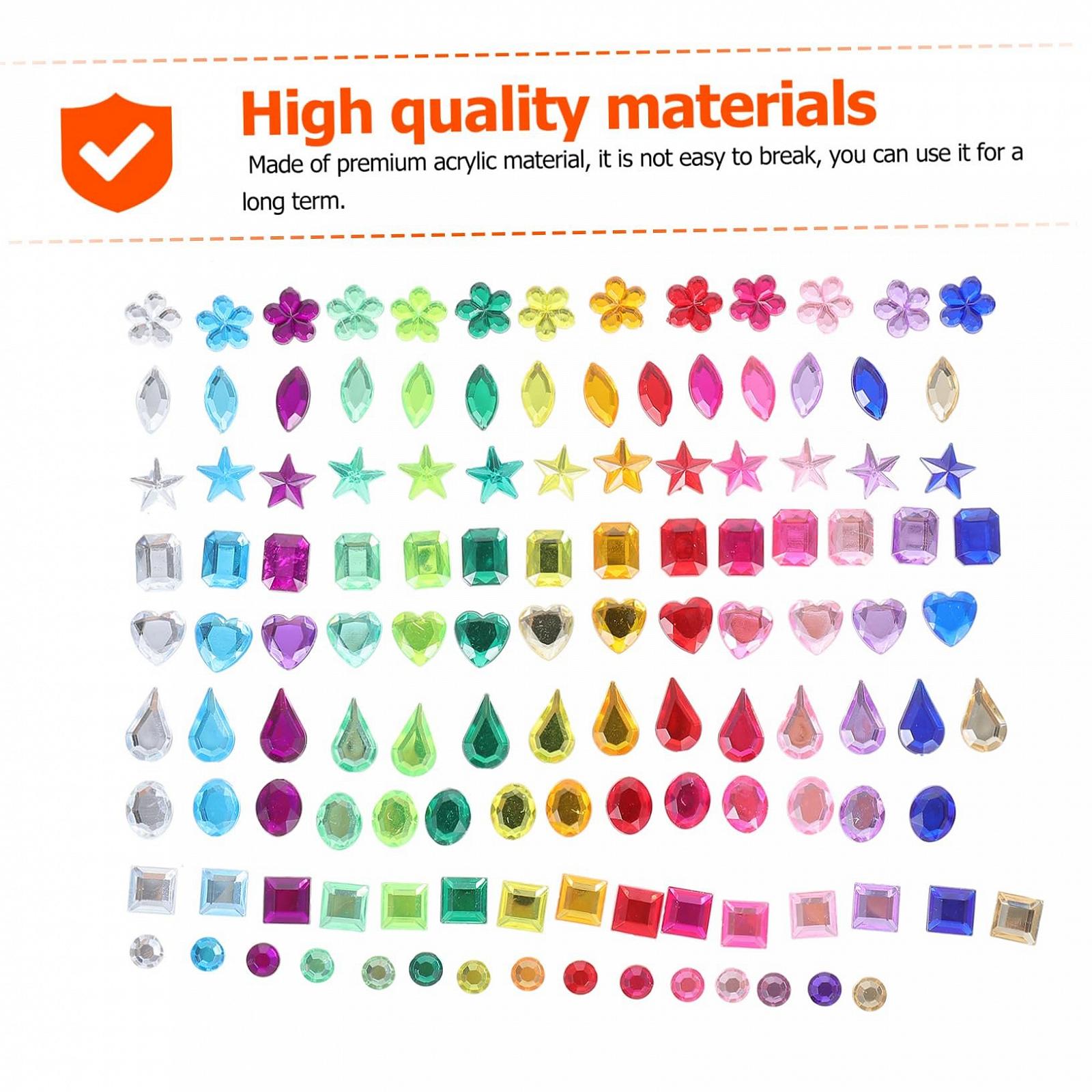 Набір акрилових страз Healvian Alien, декоративні акрилові стрази з плоскою задньою для нігтів, фото №4