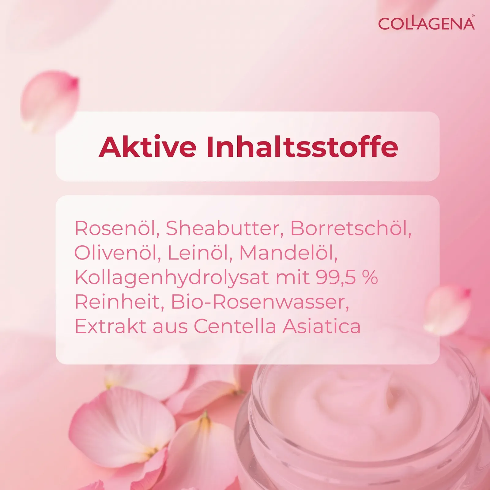Денний крем для обличчя COLLAGENA Rose Essential Day Cream з трояндовою олією та пептидами колагену зволожуючий 50 мл, фото №7 Денний крем для обличчя COLLAGENA Rose Essential Day Cream з трояндовою олією та пептидами колагену зволожуючий 50 мл, фото №7