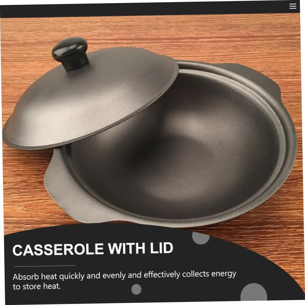 Кастрюля для риса чугунная С крышкой Термостойкая Быстрый нагрев, фото №7