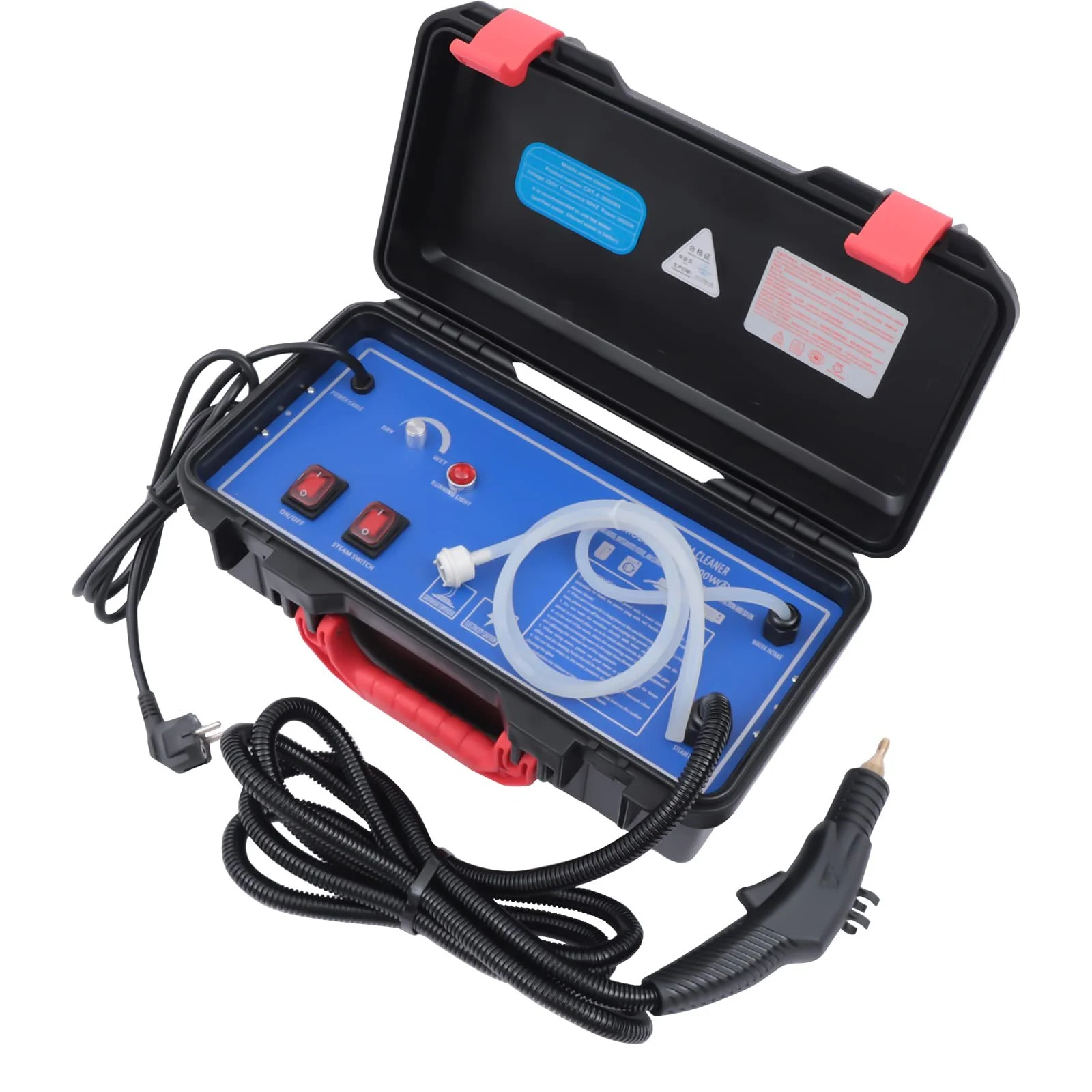 Пароочисник 1700 W 46 x 30.5 x 25 cm вологого та сухого прибирання регульований портативний для вікон, ванних кімнат, автомобілів, холодильників та диванів, фото №1 Пароочисник 1700 W 46 x 30.5 x 25 cm вологого та сухого прибирання регульований портативний для вікон, ванних кімнат, автомобілів, холодильників та диванів, фото №1