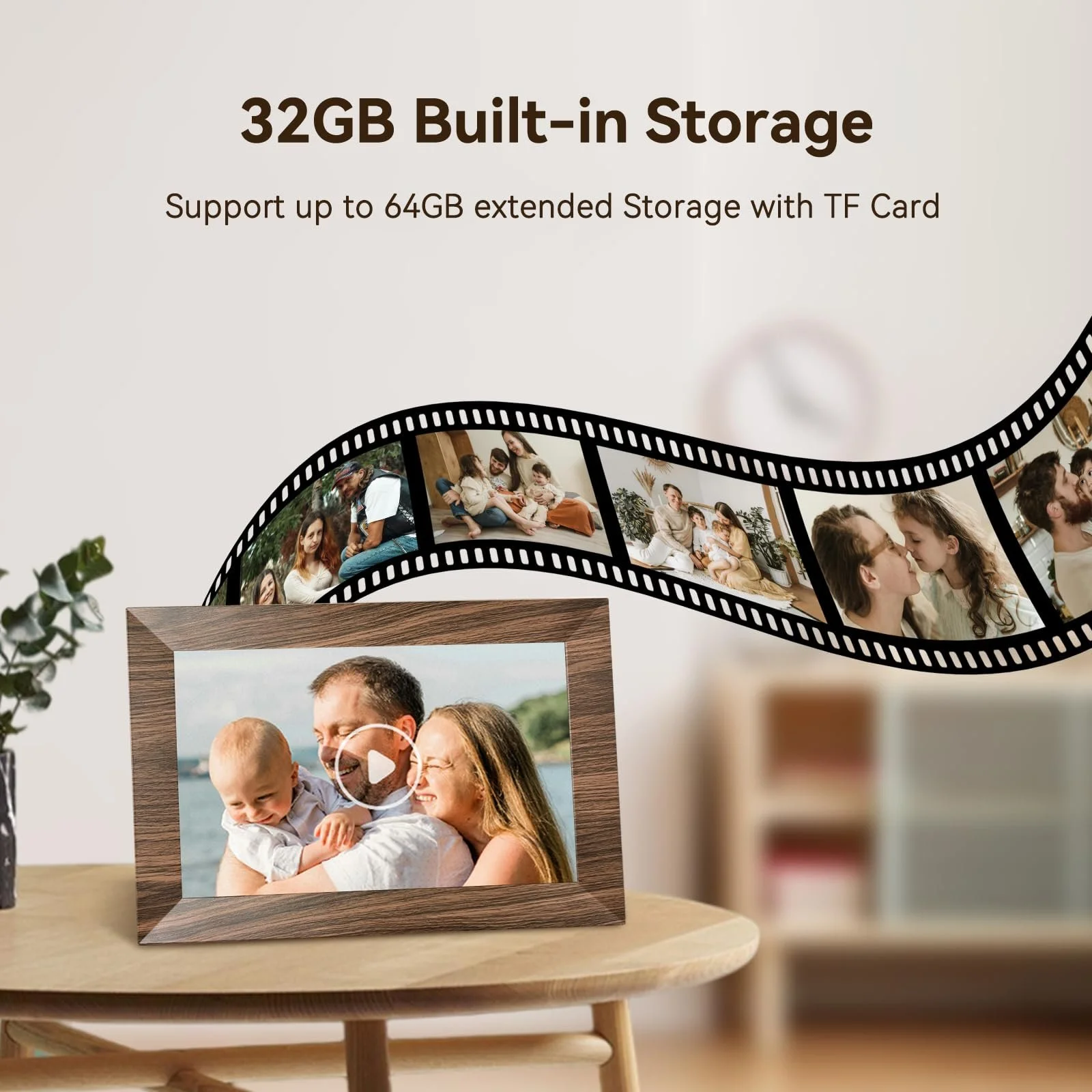 Цифровая фоторамка BWJBSW 10 дюймов WiFi 32 GB HD IPS Сенсорный экран Автоповорот, фото №3