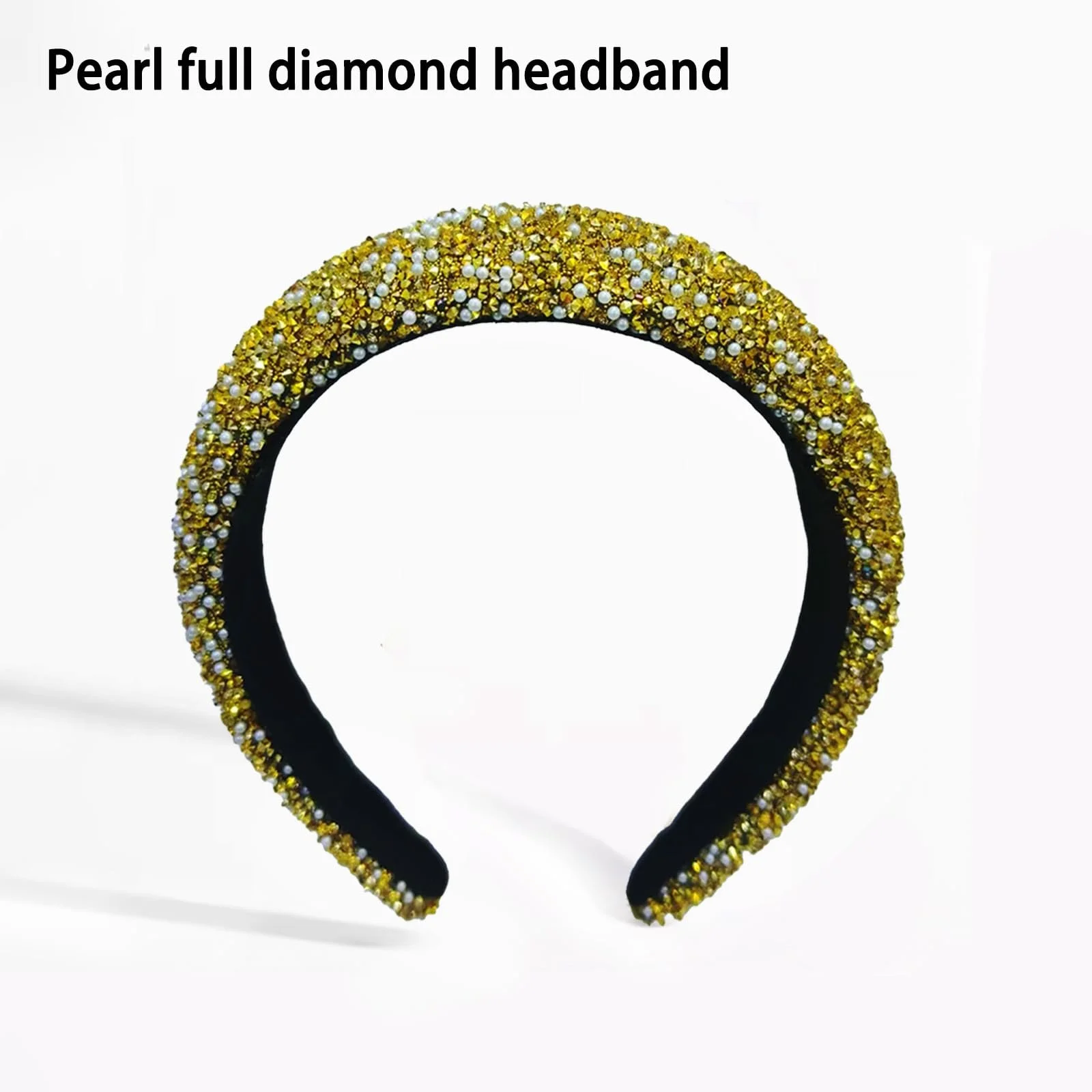 Обруч Блискучий зі стразами, Жіночий широкий, фото №4