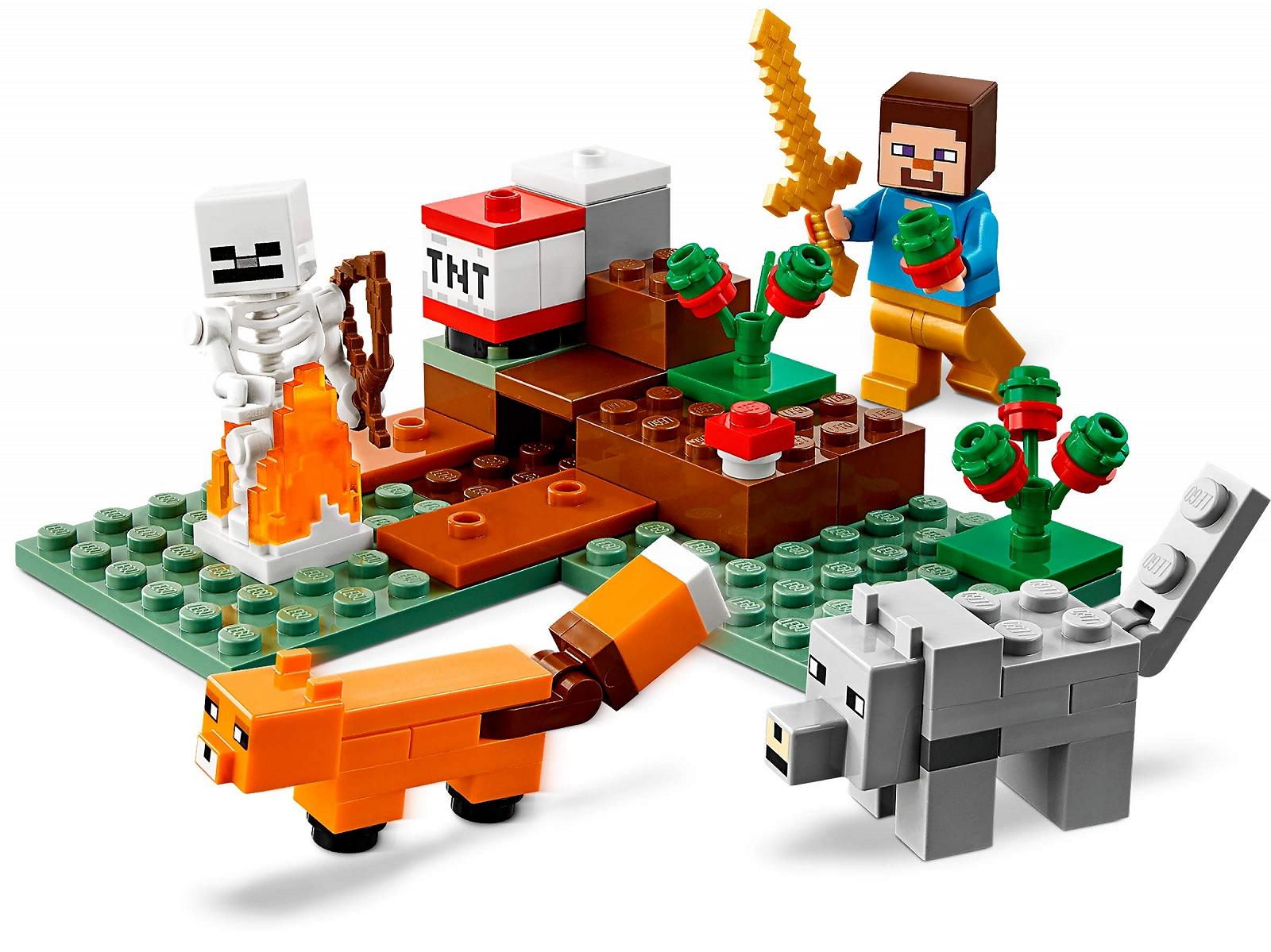 Конструктор Lego Minecraft Taiga Adventure с фигурками Стива, Волка и Лисицы для детей от 7 лет, фото №4
