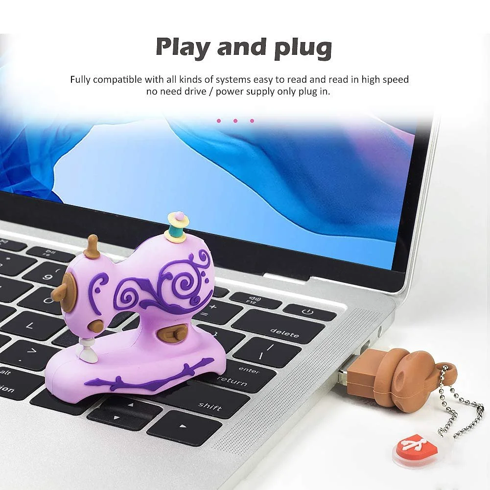 USB-накопичувач 32 GB USB 2.0 Дизайн швейна машина Фіолетовий, фото №3 USB-накопичувач 32 GB USB 2.0 Дизайн швейна машина Фіолетовий, фото №3