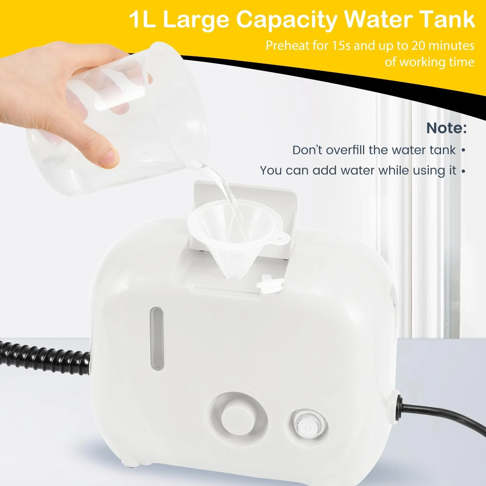 Ручной пароочиститель SOARS 11 аксессуаров 3 бар 180°C 1500 Вт 1 л Белый, фото №7