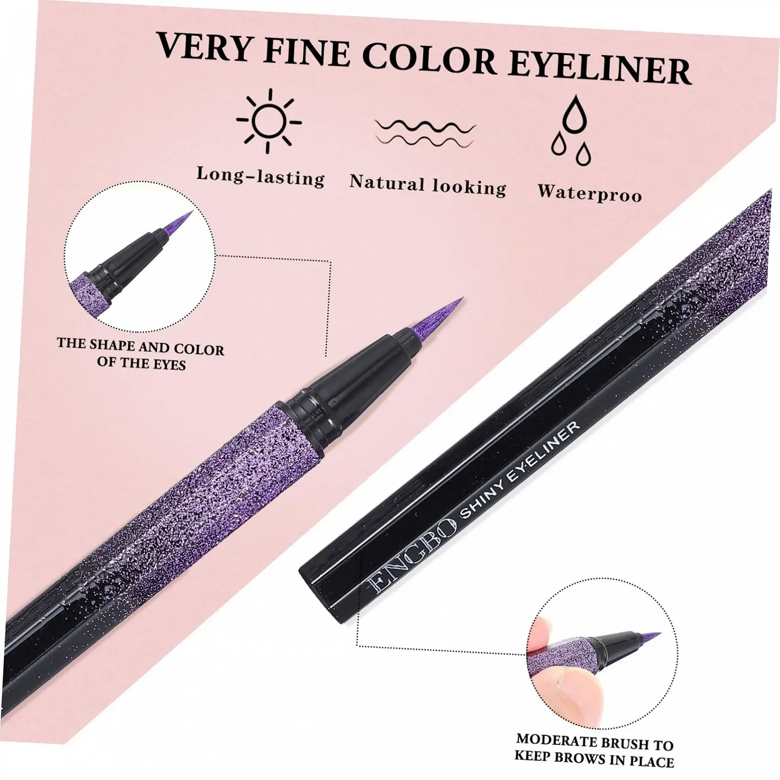 Карандаш для глаз Angoily Блестки Фиолетовый, фото №6