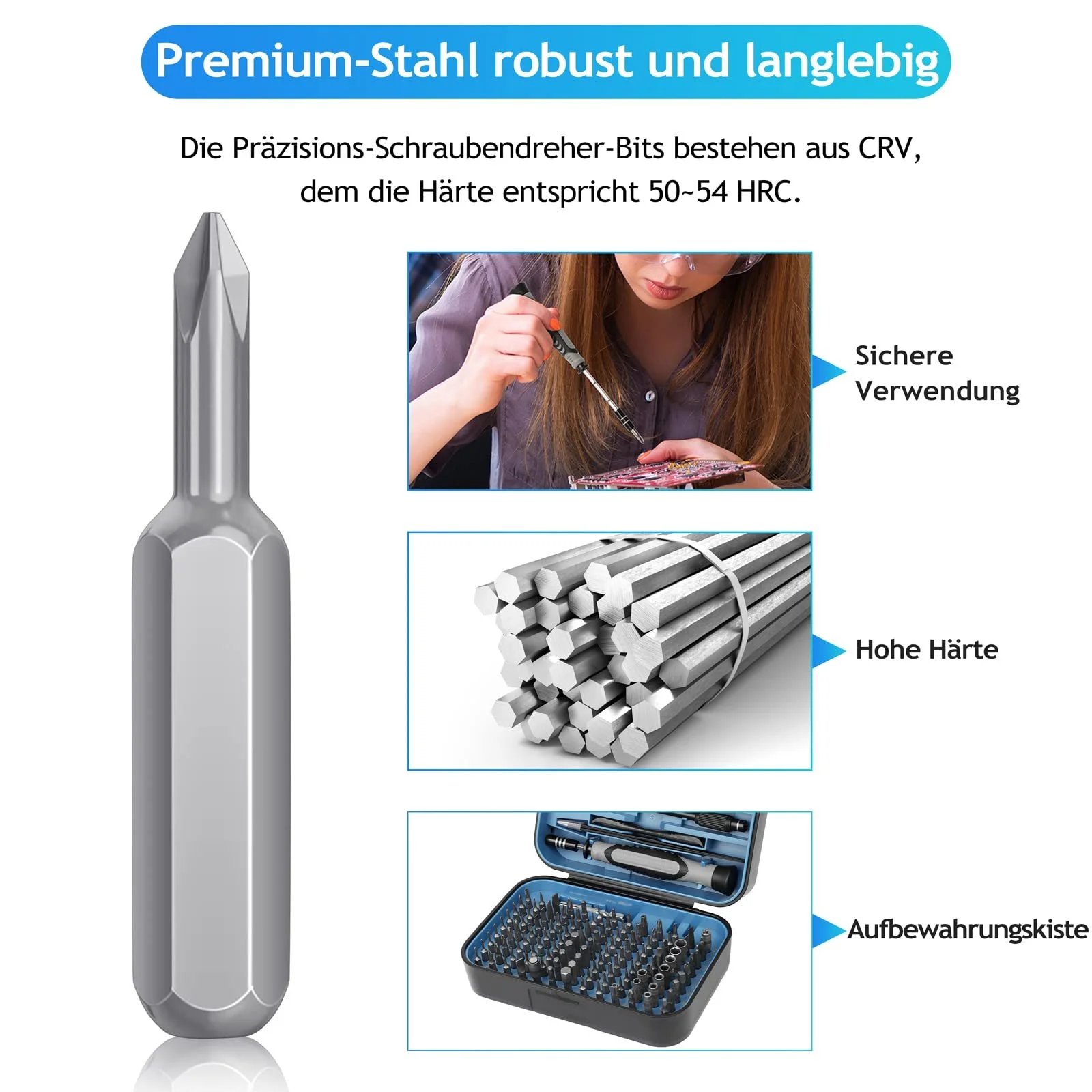 Набор отверток Precision 130 в 1 с 120 битами для ремонта компьютеров Синий, фото №6