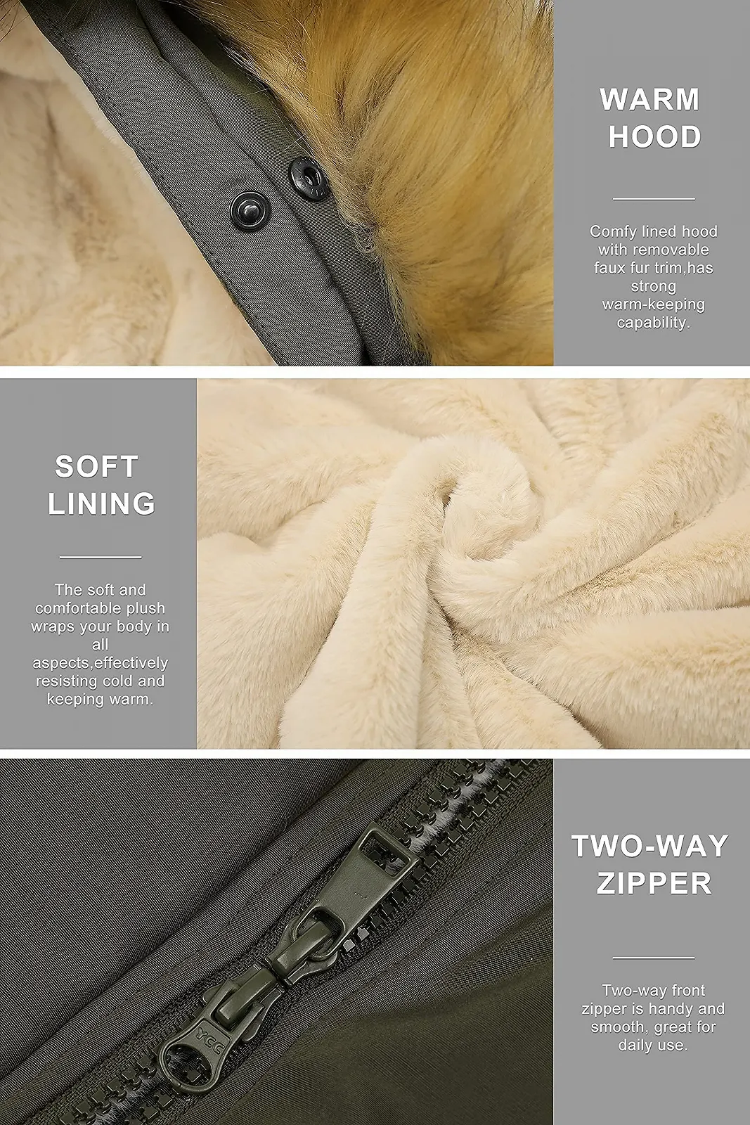 Парка Orolay Жіноча З товстою флісовою підкладкою, фото №5 Парка Orolay Жіноча З товстою флісовою підкладкою, фото №5