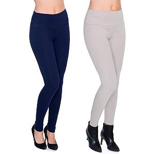 FUTURO FASHION LWPP28 Женские Теплые Зимние Осенние Полной Длины С Высокой Талией Хлопковые  с Флисовой Подкладкой 2 шт - Фото 1