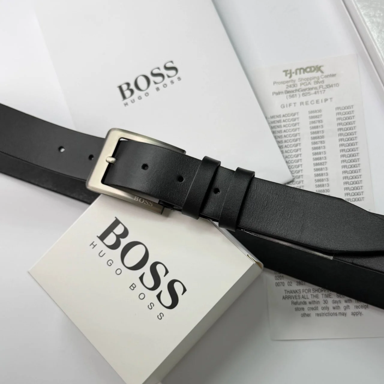 Шкіряний чоловічий ремінь BOSS, 130 см, фото №3