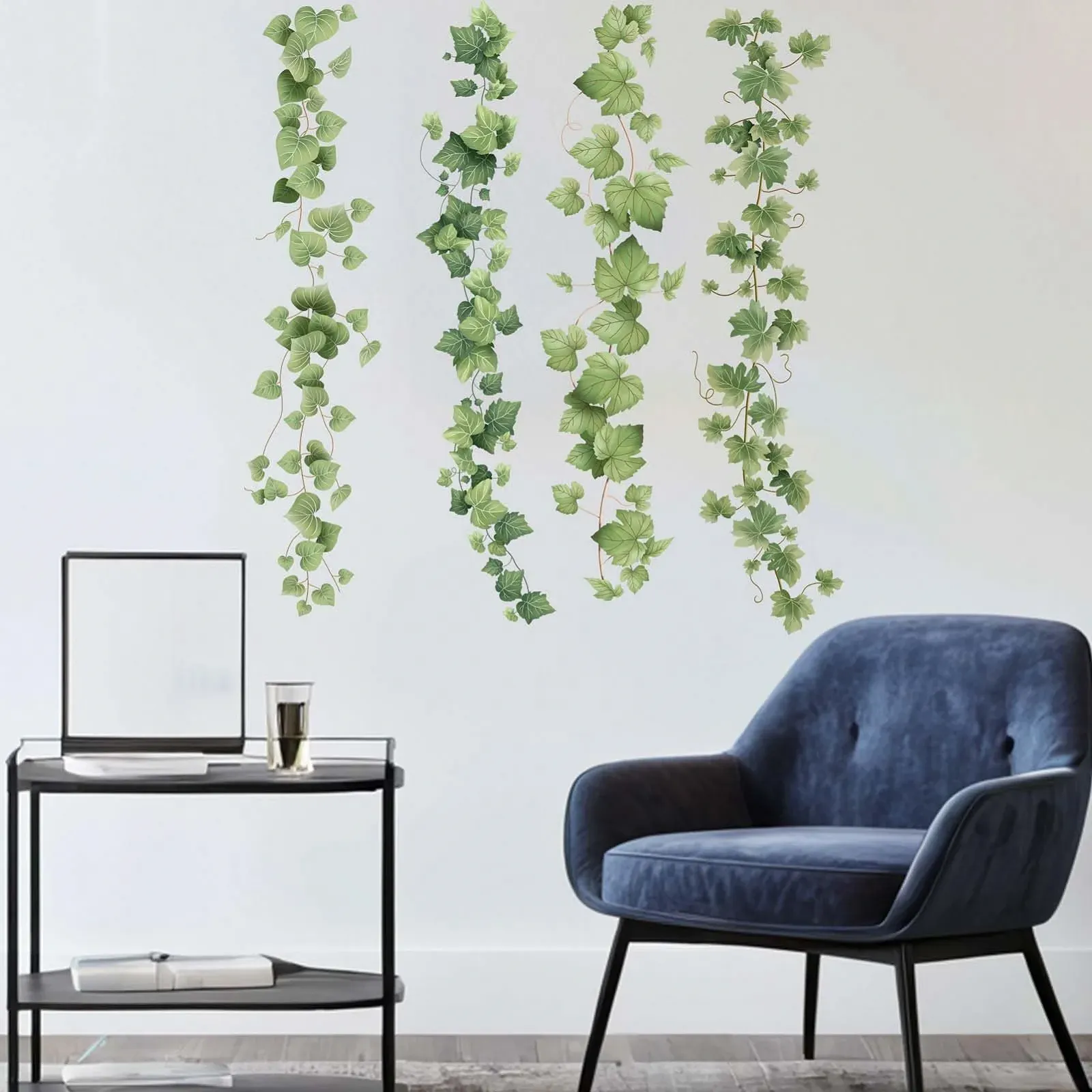 Наклейки на стіну Amimagen Hanging Leaves зелене листя знімні, фото №3