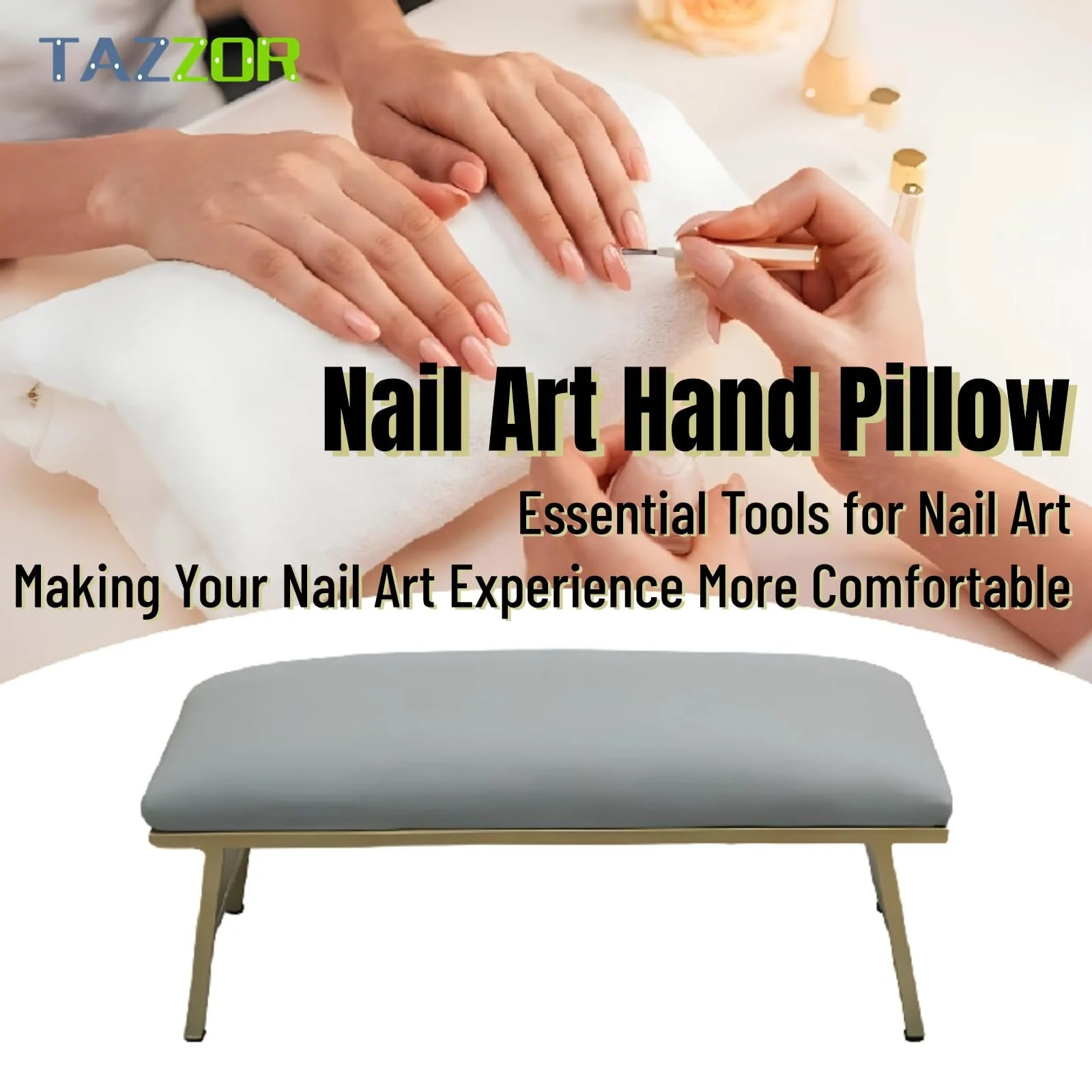 Підставка для рук для манікюру з мікрофібри Сіра, фото №2