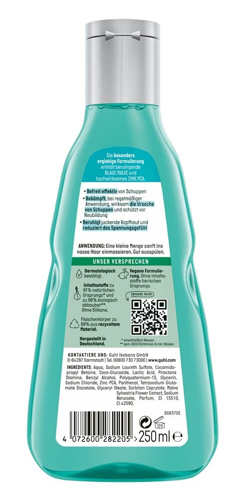 Шампунь Guhl проти лупи 250 мл для сверблячої шкіри голови для чоловіків та жінок, фото №2 Шампунь Guhl проти лупи 250 мл для сверблячої шкіри голови для чоловіків та жінок, фото №2