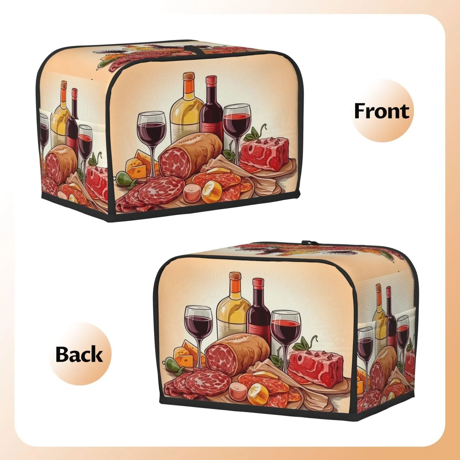 Чохол для тостера на 2 скибки з двома кишенями, фото №6 Чохол для тостера на 2 скибки з двома кишенями, фото №6