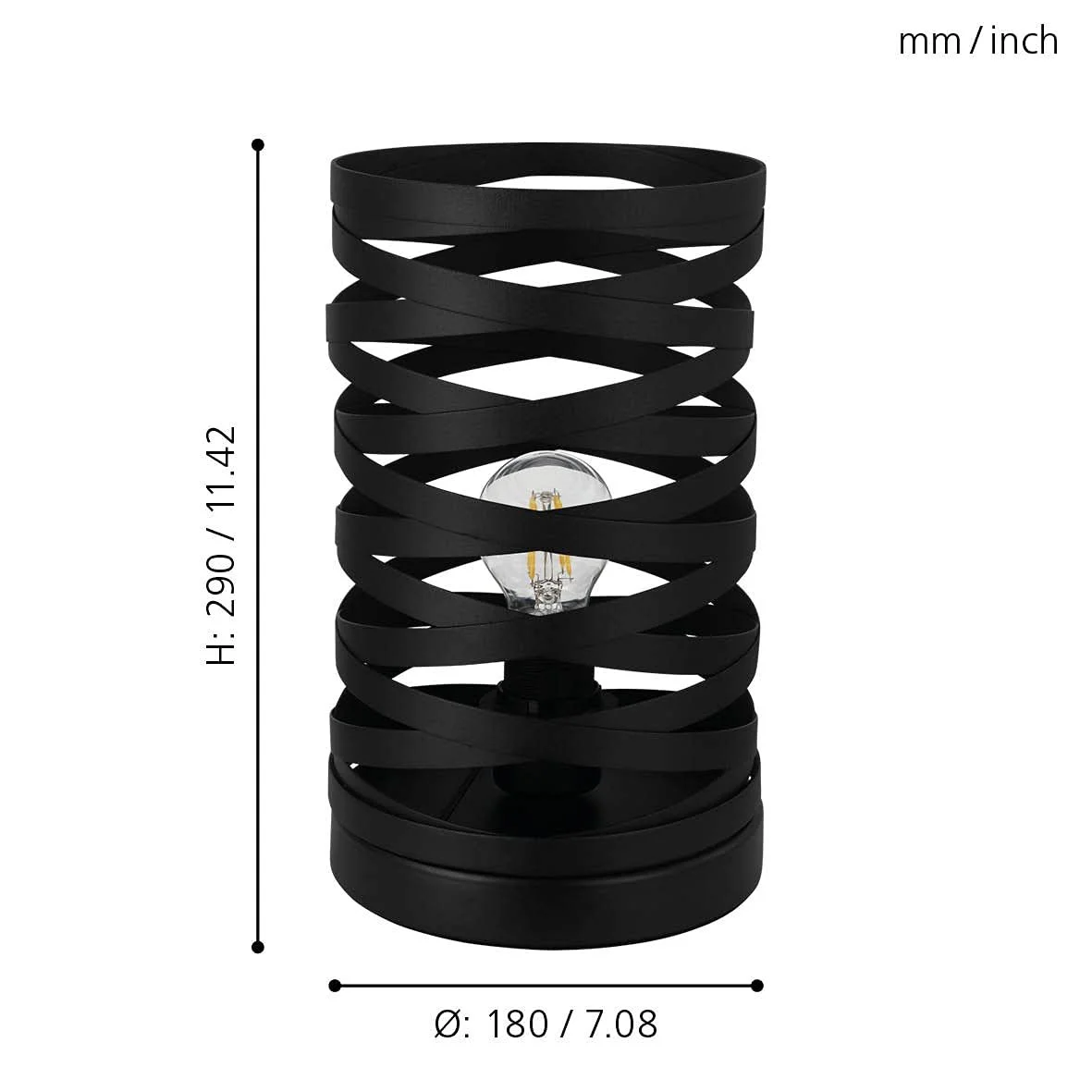 Настільна лампа EGLO Cremella Vintage Industrial Metal Black E27, фото №6