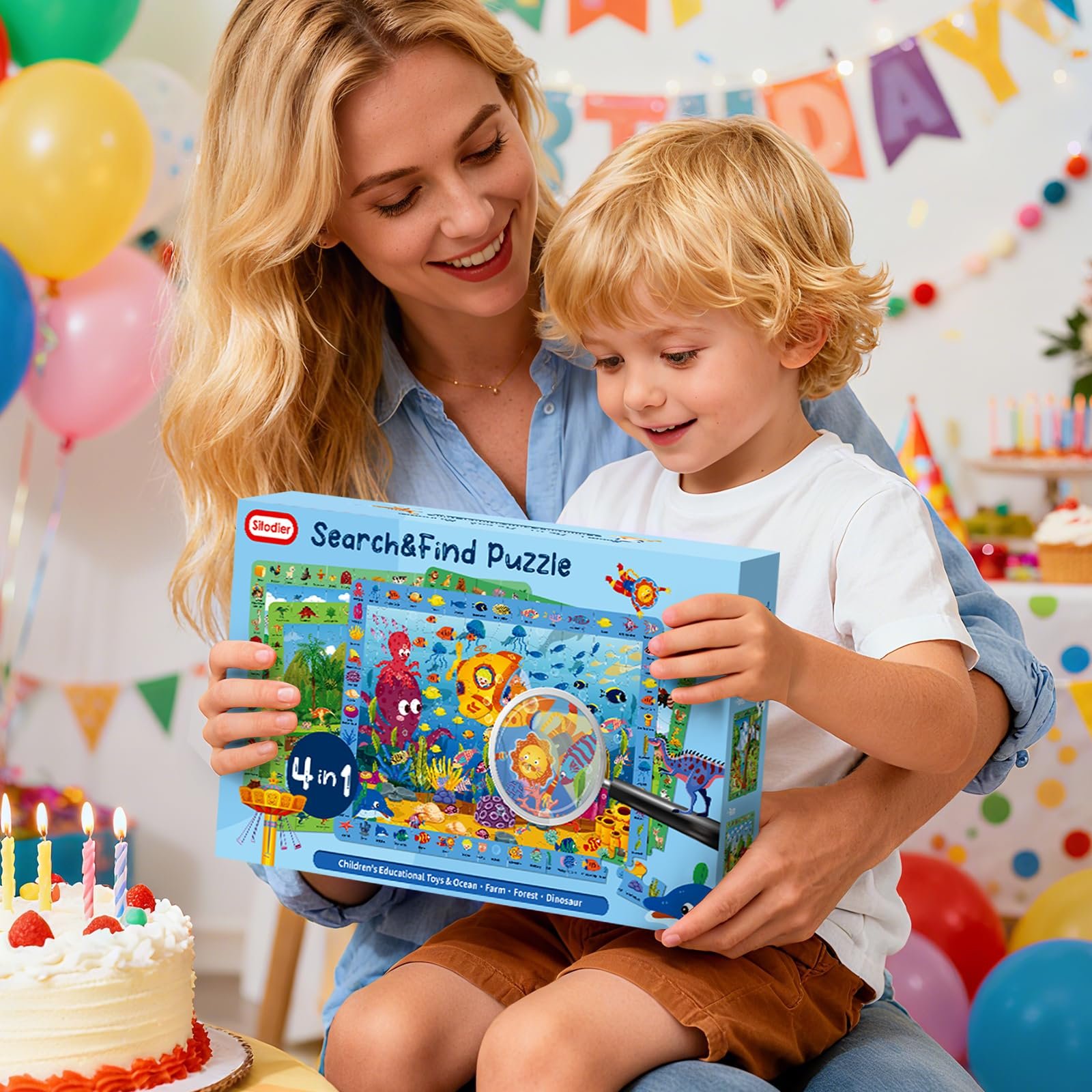 Пазлы для детей 4 x 60 деталей Динозавры Ферма Лесные животные Морской мир, фото №7 Пазлы для детей 4 x 60 деталей Динозавры Ферма Лесные животные Морской мир, фото №7