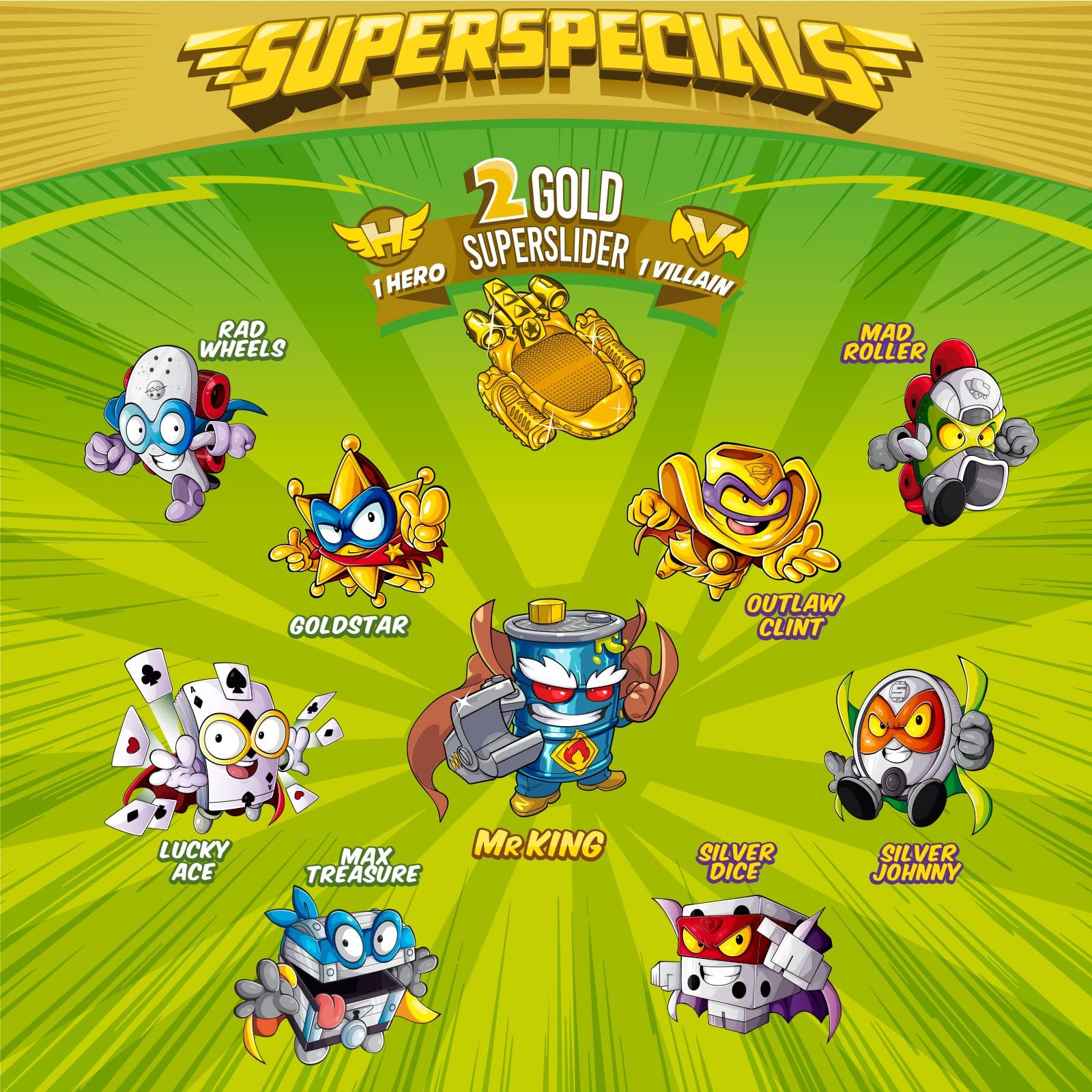 Фігурки SuperThings RIVALS OF KABOOM Серії Lata Gold 3, включаючи всі спеціальні фігурки серії 3, в тому числі Ultra Ring (Mr. King), 2 Gold Leaders, 6 Silver Captains та 2 Gold Supersliders, фото №3