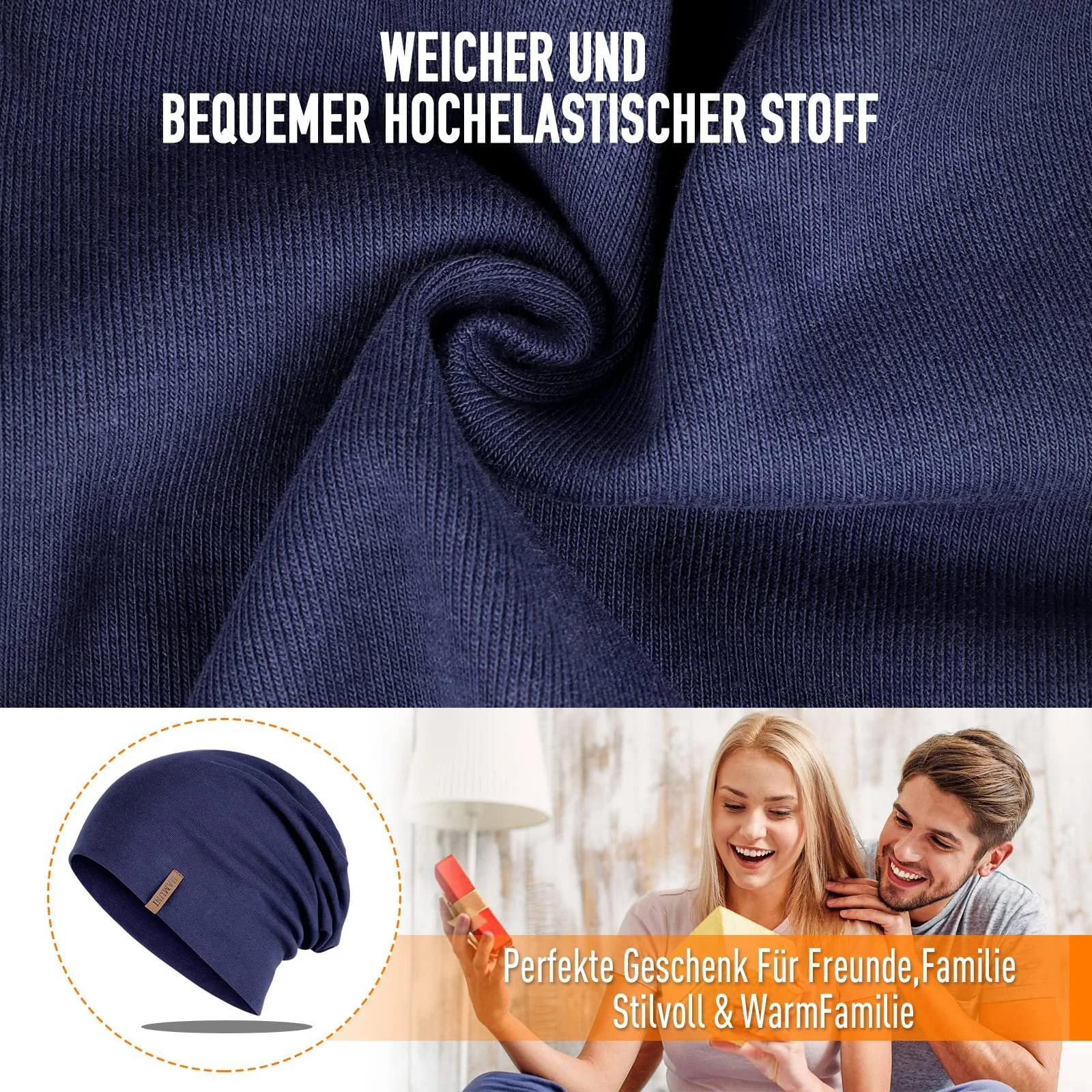 Удлиненная Шапка-Бини, Мягкая Хлопковая, фото №4 Удлиненная Шапка-Бини, Мягкая Хлопковая, фото №4