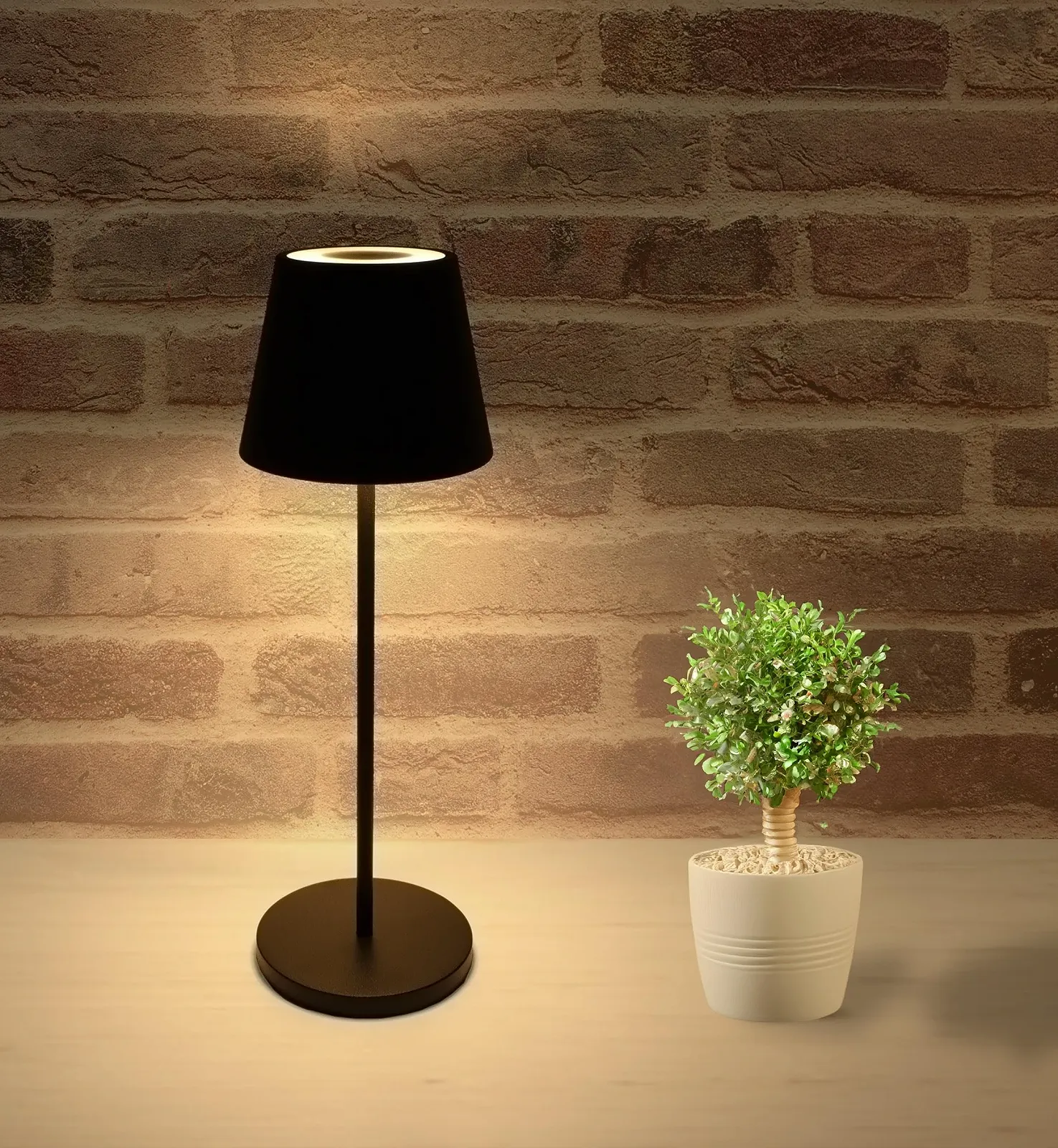 Настільна лампа Spetebo LED акумуляторна дотикова USB 35 x 11 см Чорна, фото №5