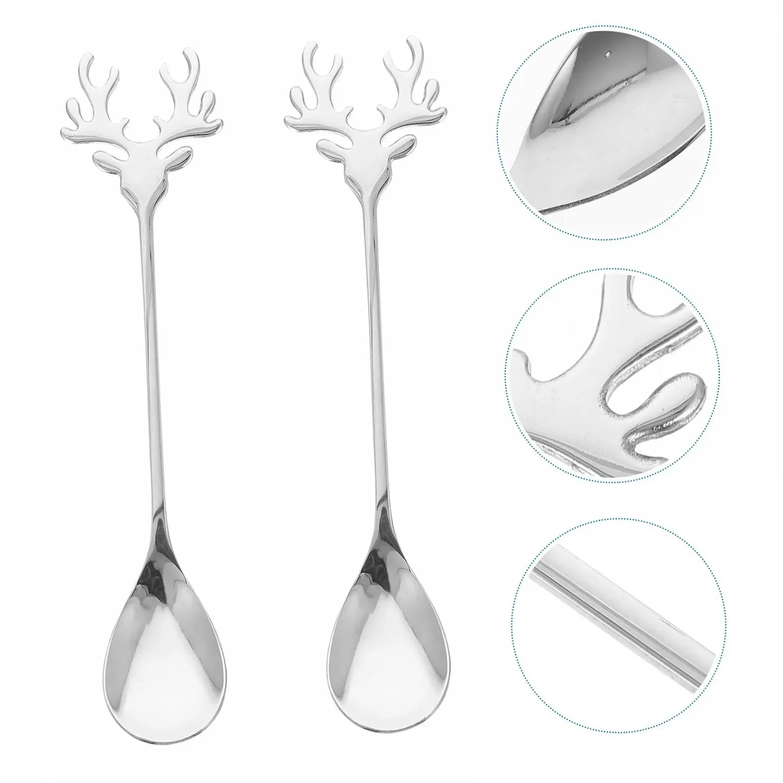 Набір з 2 кавових ложок з нержавіючої сталі Elk Design Різдвяна, фото №3