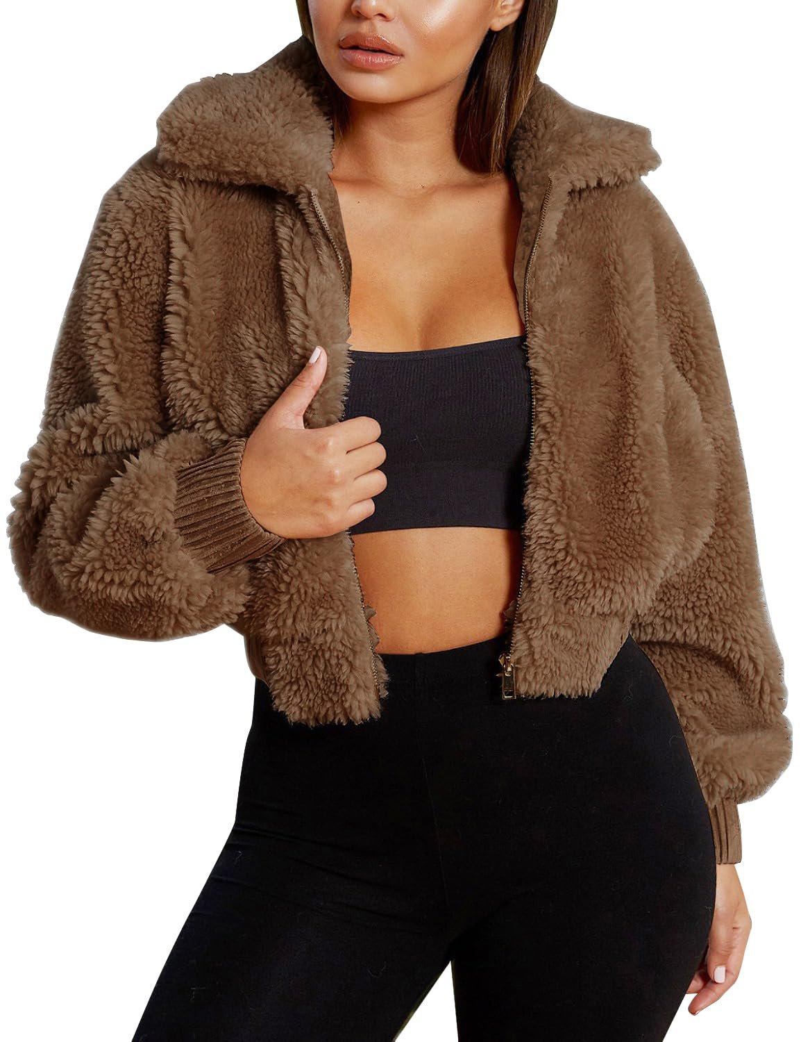 Пальто FANCYINN Жіноча зимова Teddy з лацканами, фото №2