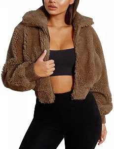 Пальто FANCYINN Женская зимняя Teddy с лацканами synthetic.ua - Фото 1