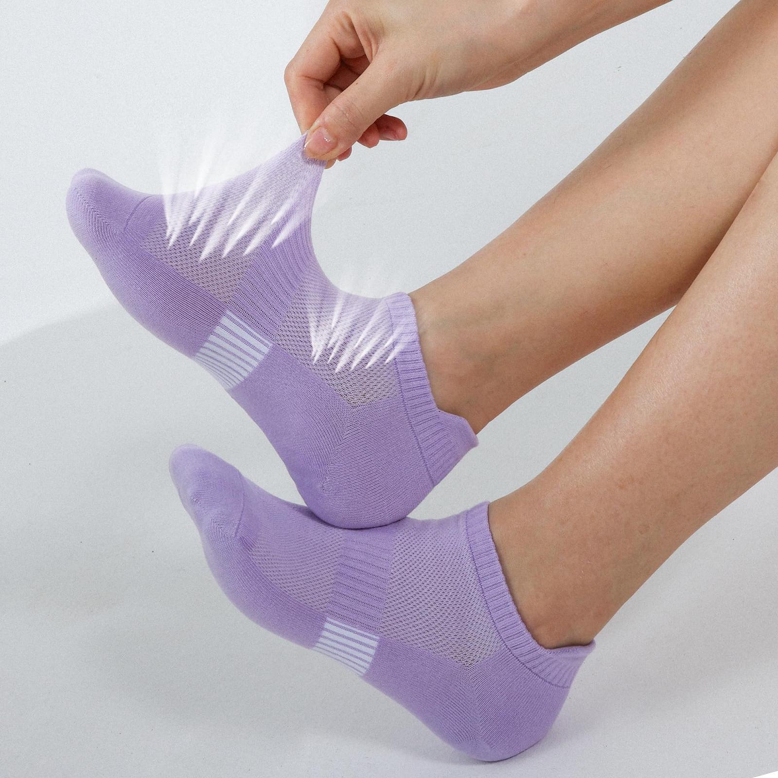 Носки для кроссовок Женские 5 пар Премиум Хлопковые носки Короткие носки Дышащие носки для бега Спортивные носки Беговые носки, фото №2