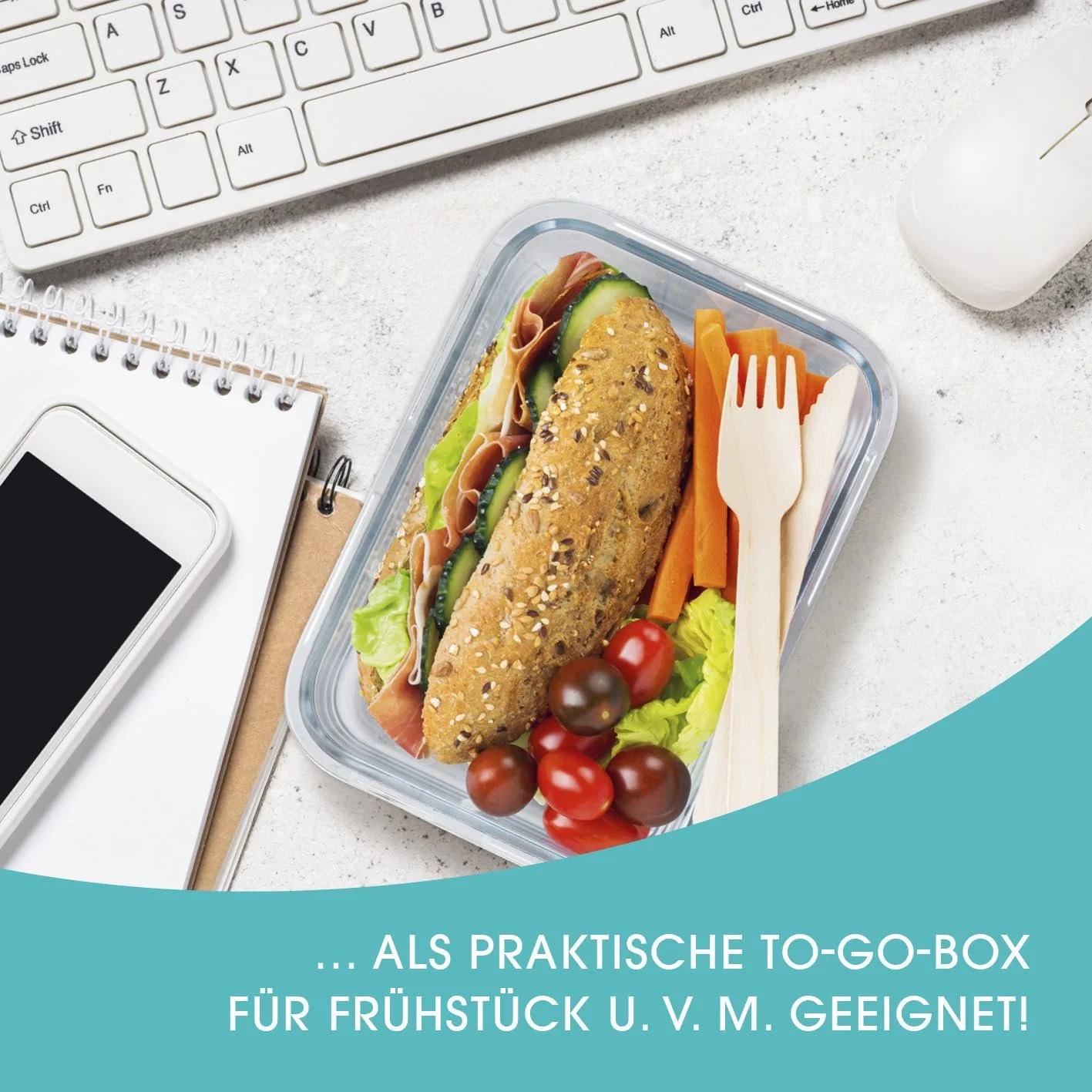 Набір скляних контейнерів для їжі GOURMETmaxx KLICK-IT 6 шт., фото №8