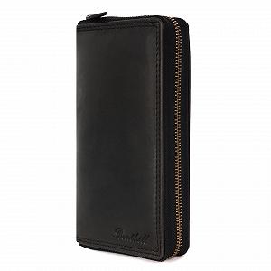 Кошелек Benthill Большой Кожаный - XL Кошелек с RFID Защитой - Большой Кошелек с Множеством Отделений для Карт - Кошелек на Молнии с Подарочной Коробкой, черный, Классический - Фото 1