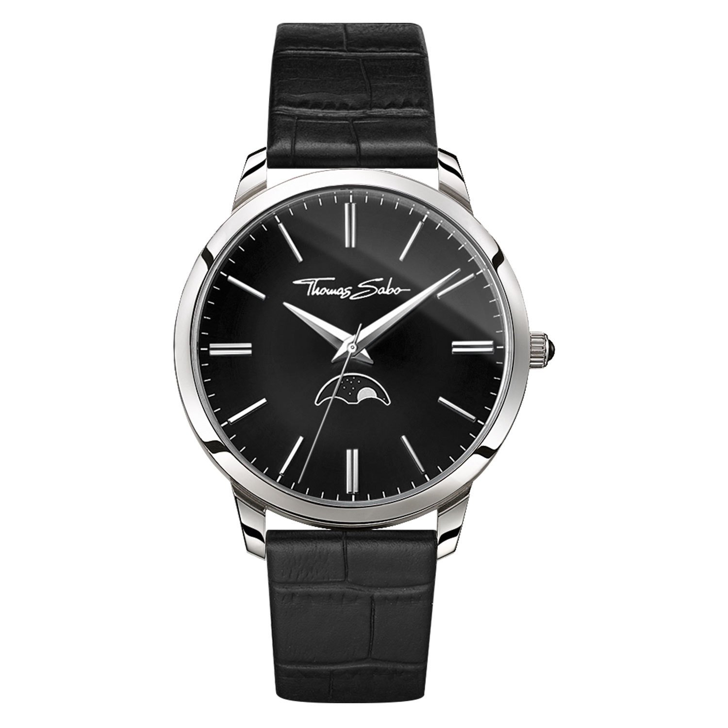 Мужские часы Thomas Sabo Rebel Spirit Moonphase кожаные аналоговые кварцевые WA0325-218-203 42 мм, фото №1