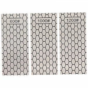 Точильні камені алмазні двосторонні набір 3 шт. з нековзною основою для кухонних ножів - Фото 1