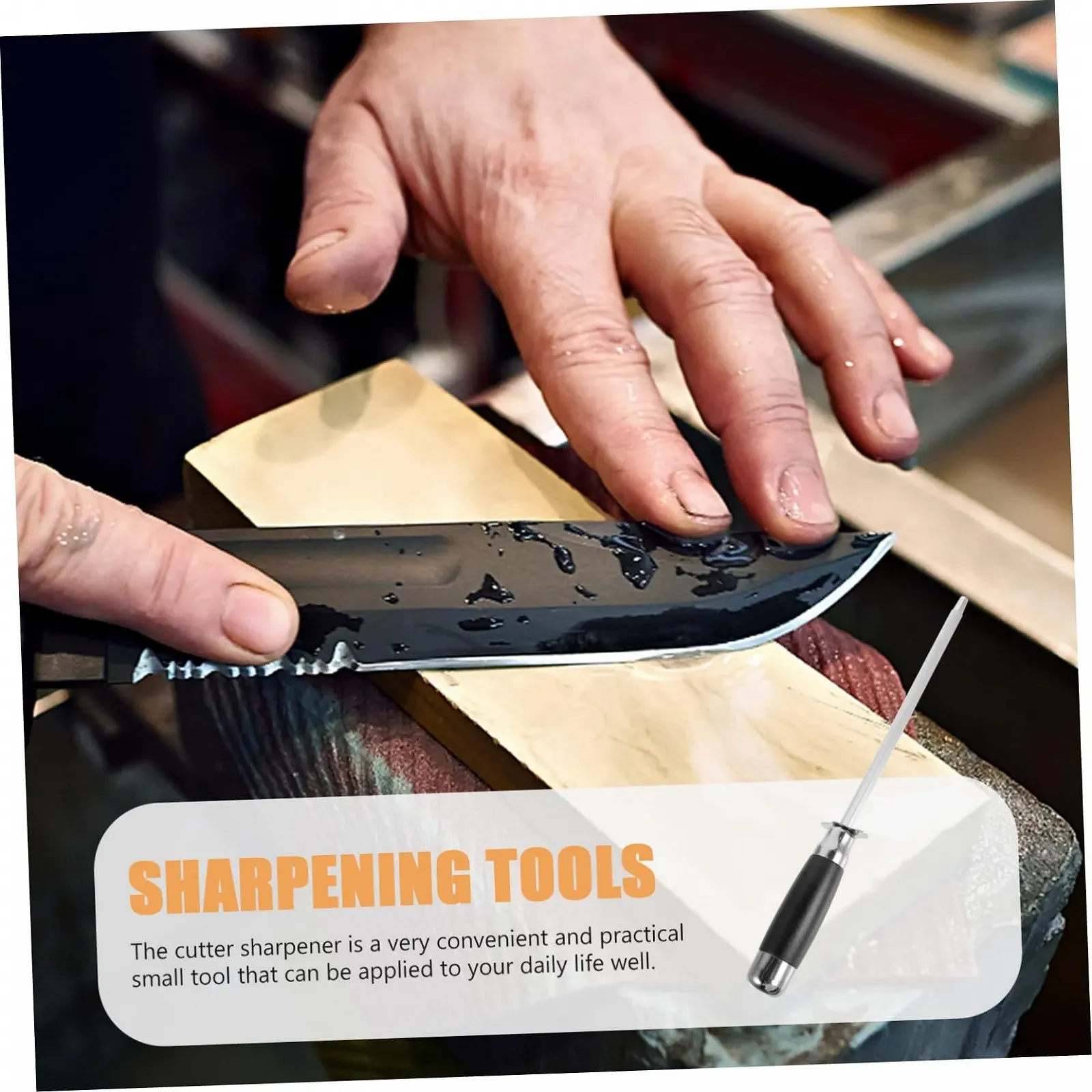 Мусат Ciieeo з нержавіючої сталі з ергономічною ручкою висувний, фото №8