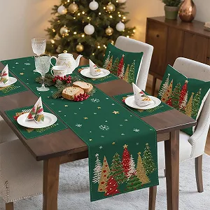 Набір для декору столу ZWJD Christmas Green 40 x 140 см ціна на synthetic.ua - Фото 1 Набір для декору столу ZWJD Christmas Green 40 x 140 см synthetic.ua - Фото 1