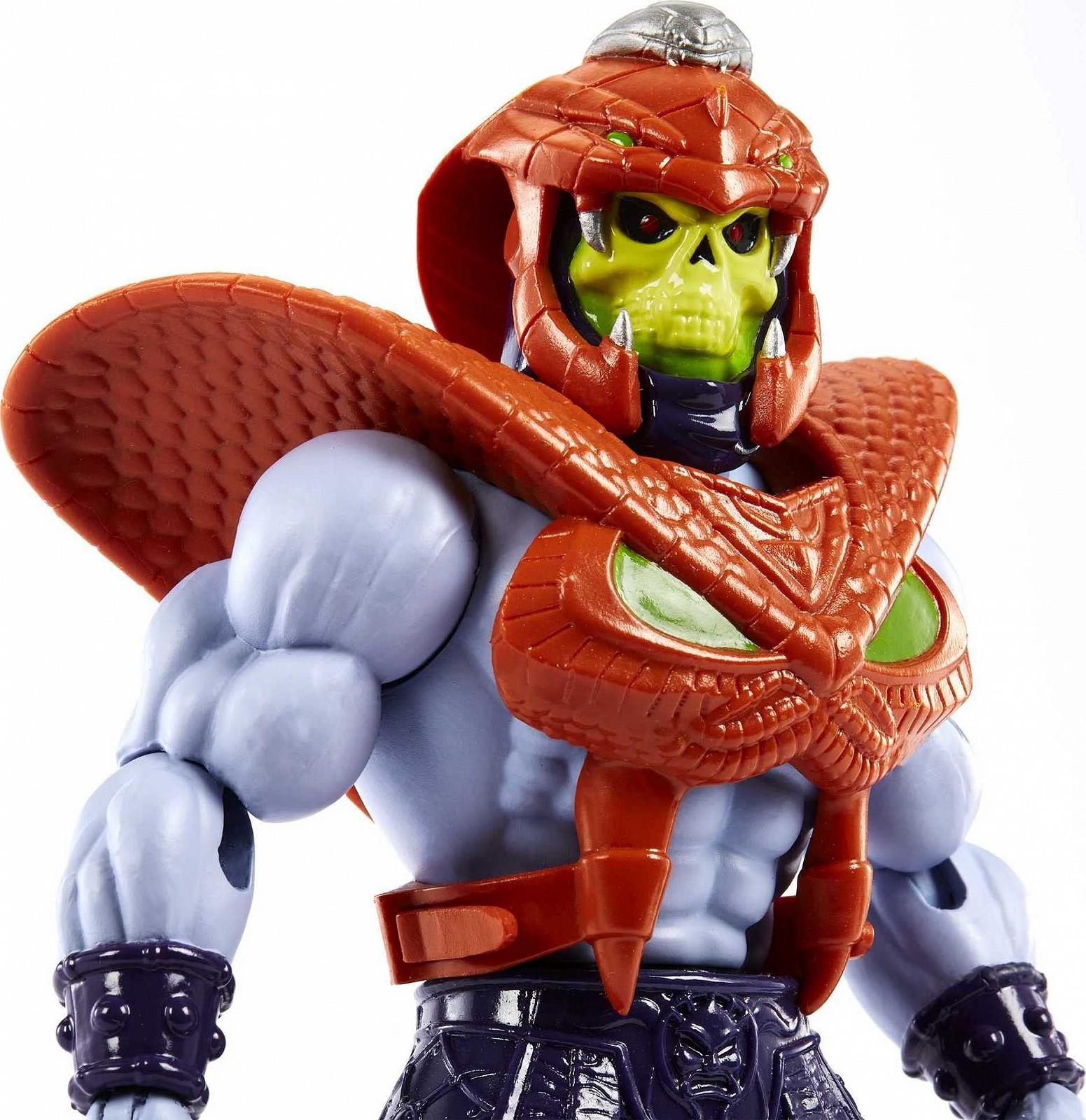 Фигурка Masters of the Universe Skeletor в Змеиной Броне, 16 подвижных суставов, ретро-упаковка, мини-комикс, фото №2
