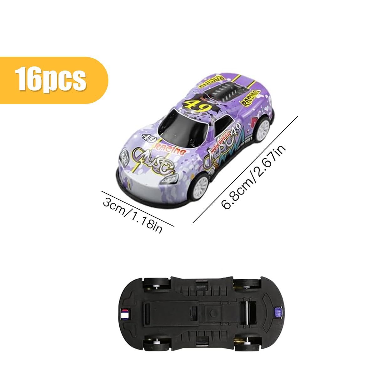 Набор Yivom Toy Car 16 Mini Cars 6.8 x 3.5 x 2 см, фото №3