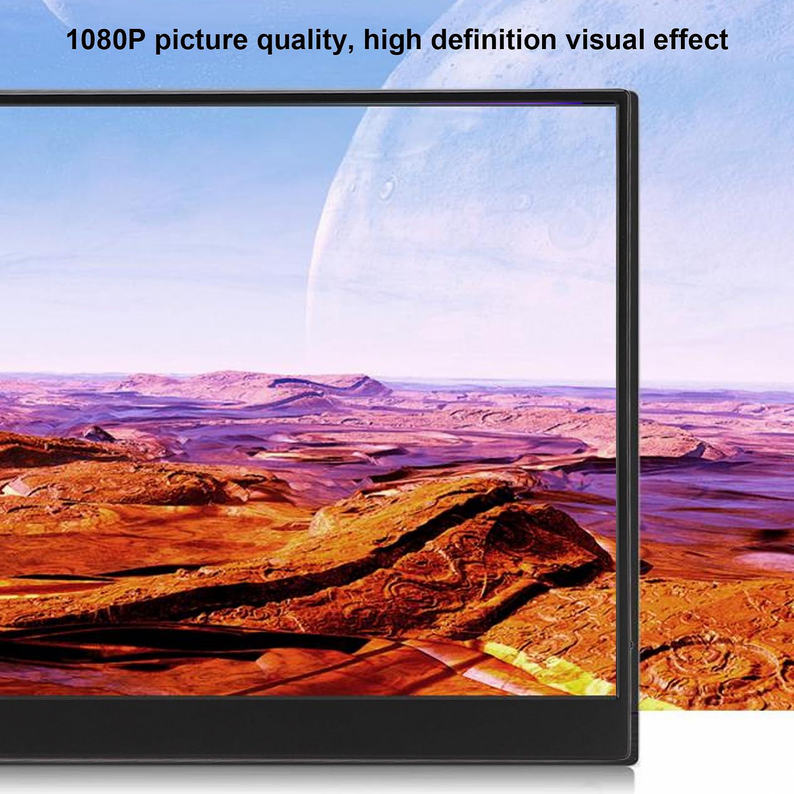 Монітор Portable 15.6 дюймів 1920 x 1080P 60Hz 16:9 USB C HDMI з чохлом із PU шкіри Чорний, фото №5