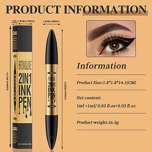 Олівець для брів 3D з 4 зубчастими наконечниками Водостійкий Світло-коричневий synthetic.ua - Фото 1