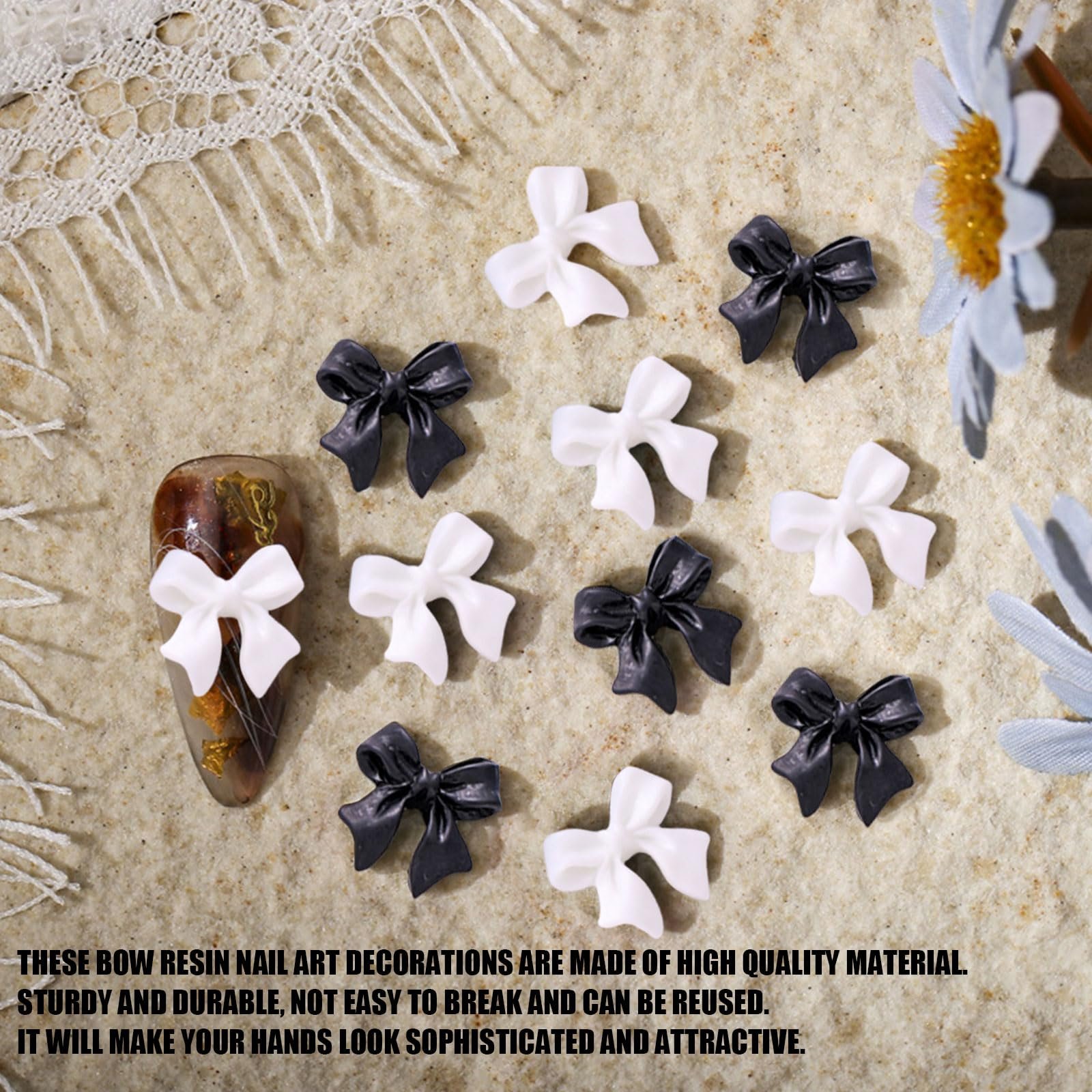 Бантики 100шт Змішані Чорно-білі Бантики-краватки, фото №3