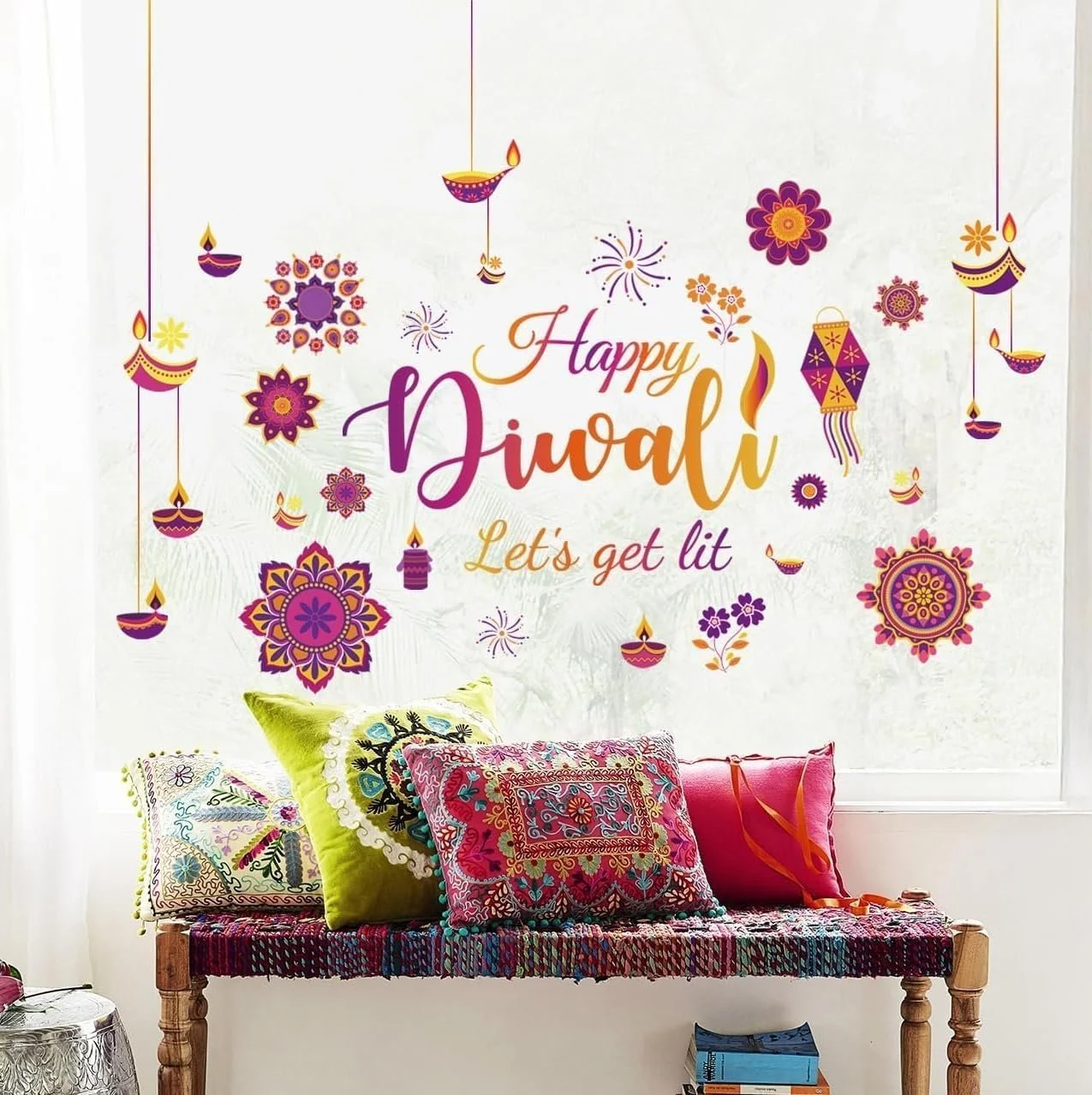 Наклейка на стіну HPNIUB Happy Diwali, фото №3