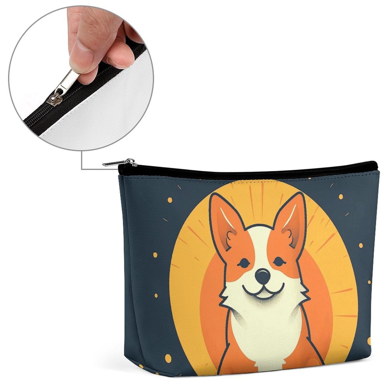 Косметичка OURTEV, портативная, дорожная, игривый корги, один размер, стиль, фото №4